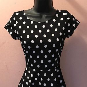 Love...ady Black White Polka Dot Dress Small